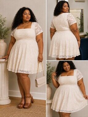 Torrid Cream Lace Mini Dress